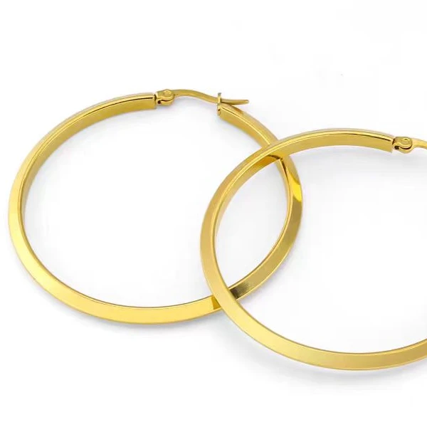 合金耳饰 【宝姐家/耳饰】新款高级定制简约风圆形金色耳环W24122