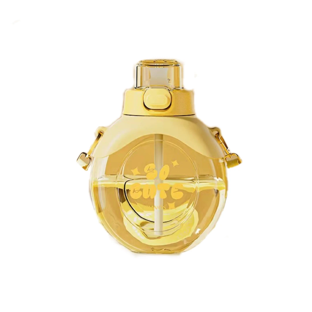 水杯 斜挎水杯 便携 网红 吸管杯耐摔可爱户外大肚杯