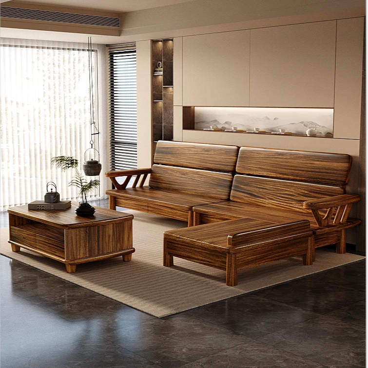 新中式南美黑胡桃全实木沙发组合客厅大小户型现代简约储物沙发