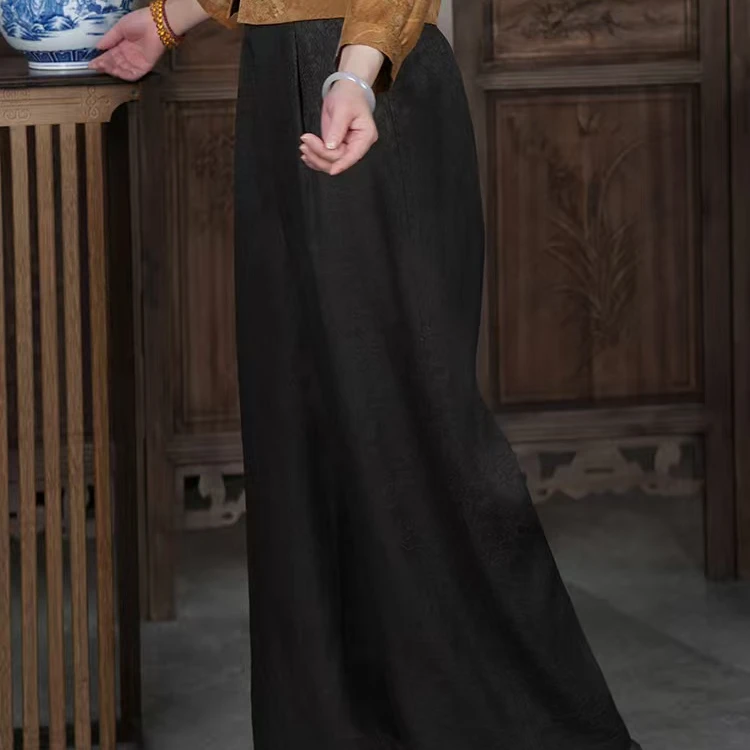 祥安姿服饰M【百搭】古法工艺香云纱双面穿直筒裤G621216K