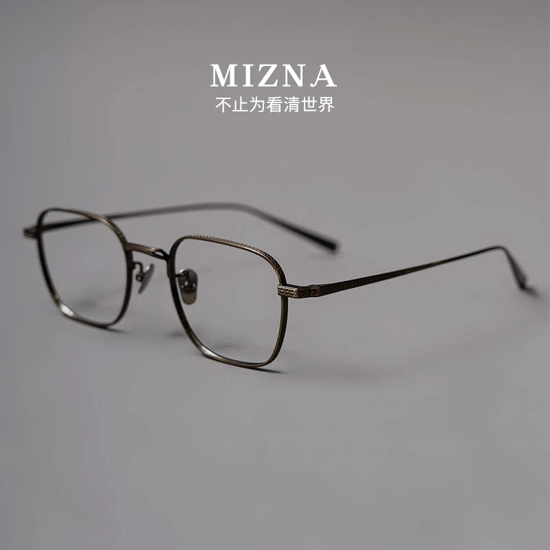 极简斯文！时间轴承 方圆框纯钛眼镜框可配近视变色防蓝光镜片镜架