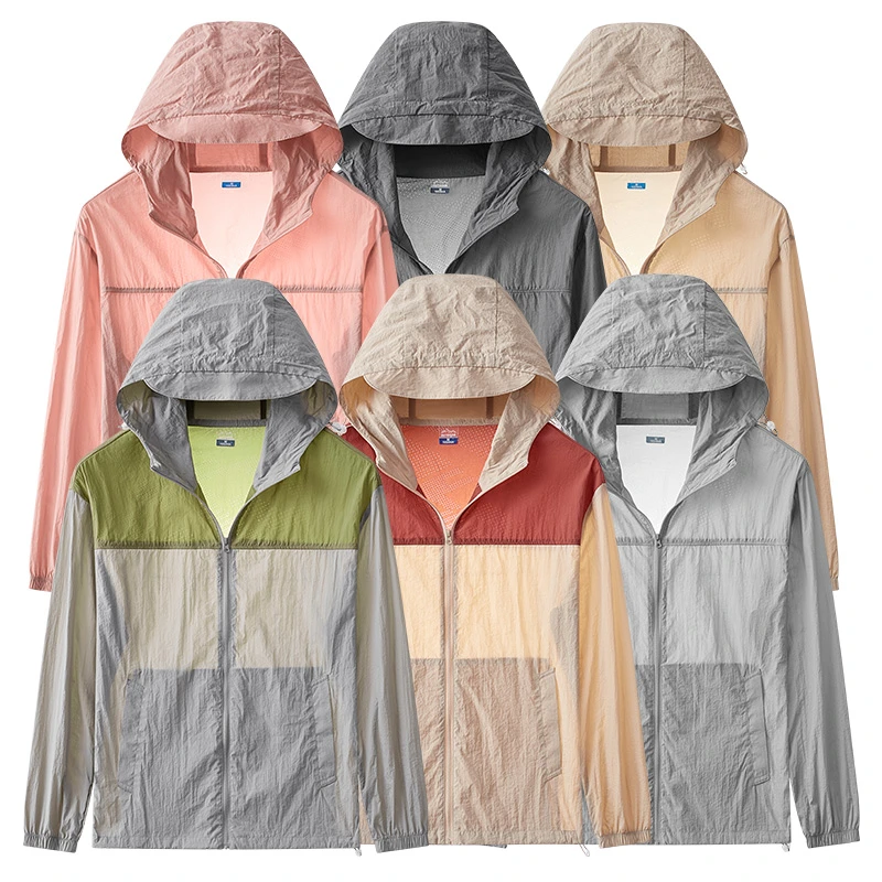 【约哲】2675UPF50+男女同款防晒衣夏季新款连帽潮流拼接情侣防晒衣