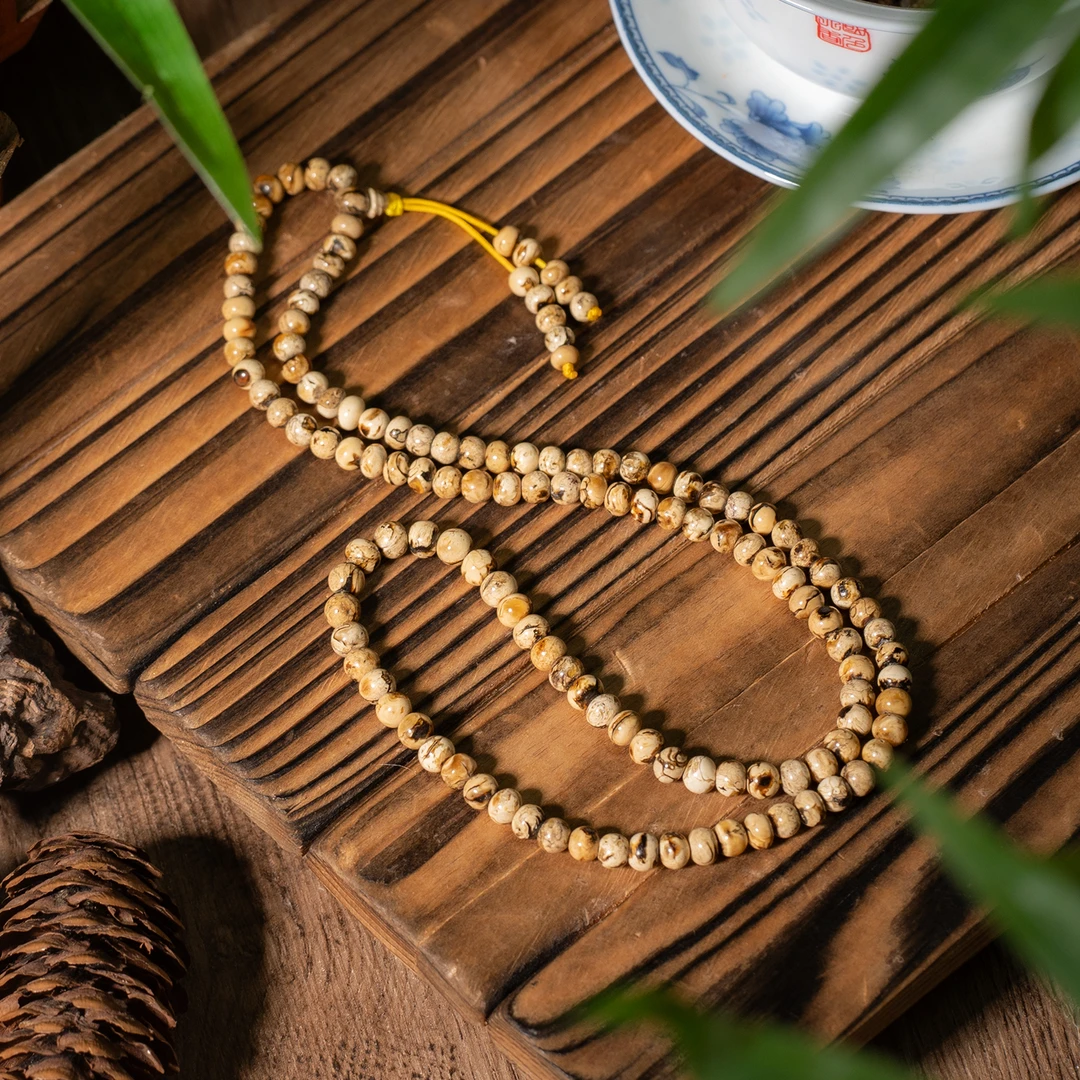 世间臻宝-抚顺精品满干白花佛珠/5mm/多样性发/P5884