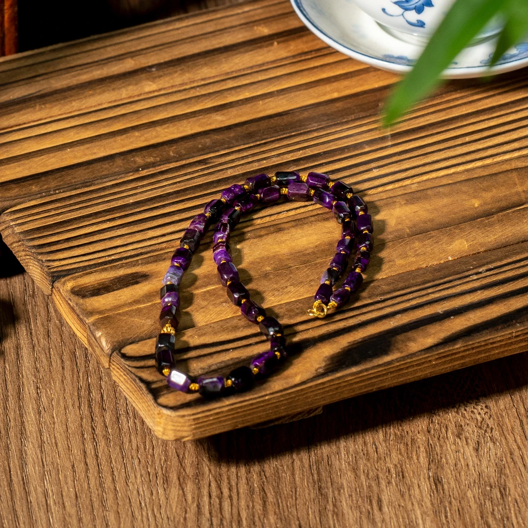 月碎|18K金老油料舒俱来切面40cm锁骨链/多样性发/P4936/0