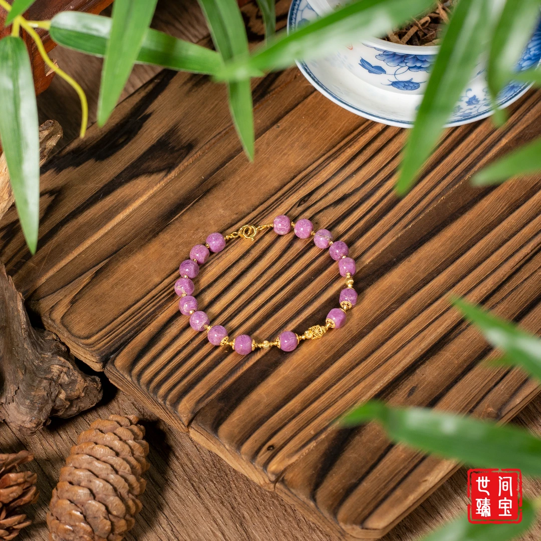 花铃丨18K金冰桃红舒俱来魔方手链/6mm+-/多样性发/P3923/10