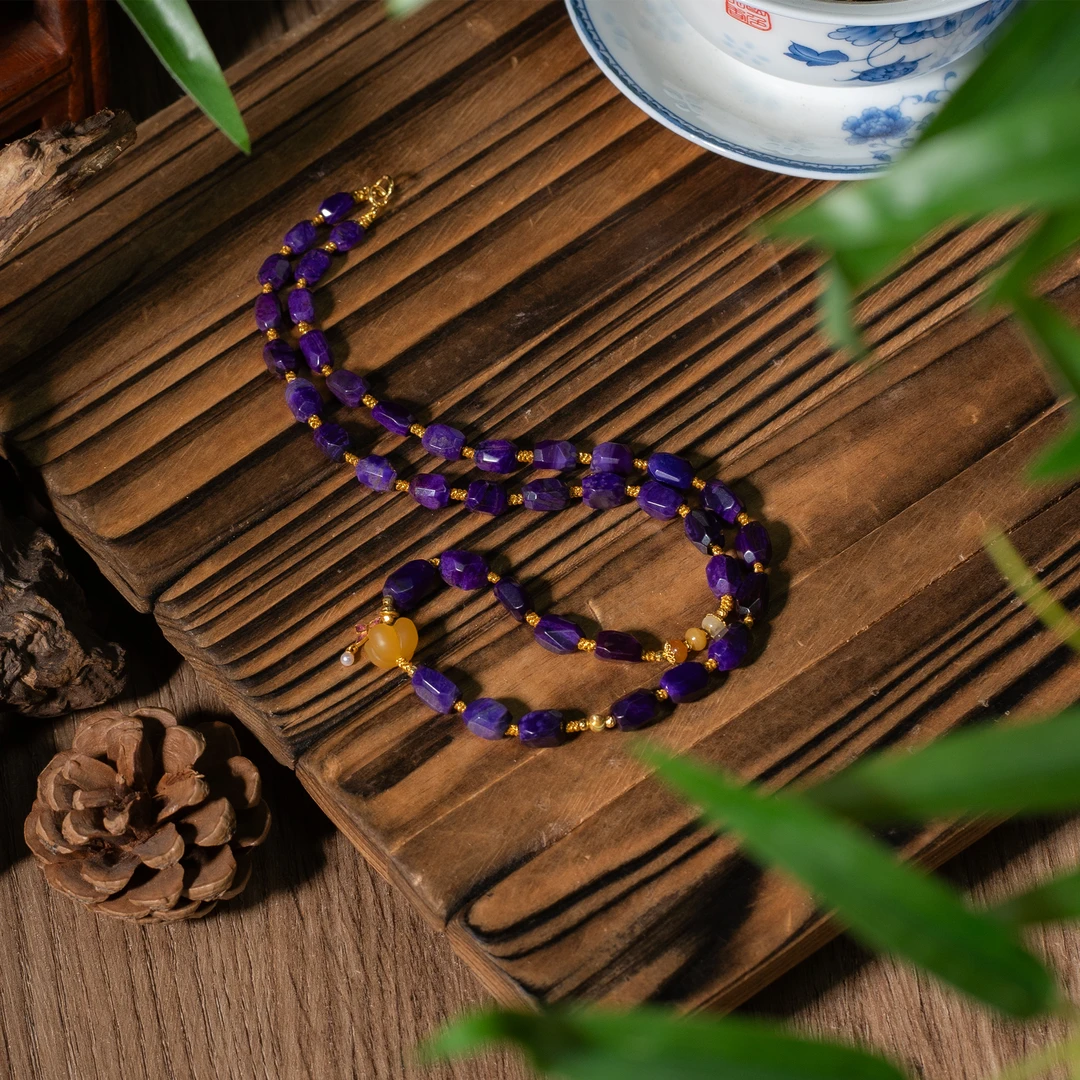 18K金帝王紫舒俱来项链/45cm/4-5mm/多样性发/P5149/孤