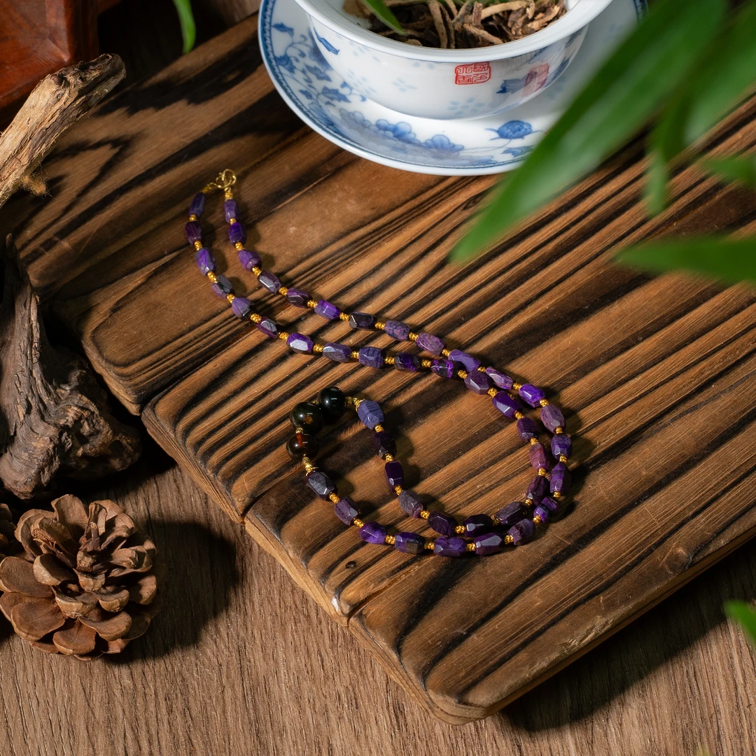 夕漫丨18K金老油紫舒俱来项链/45cm/多样性发/P5215/10