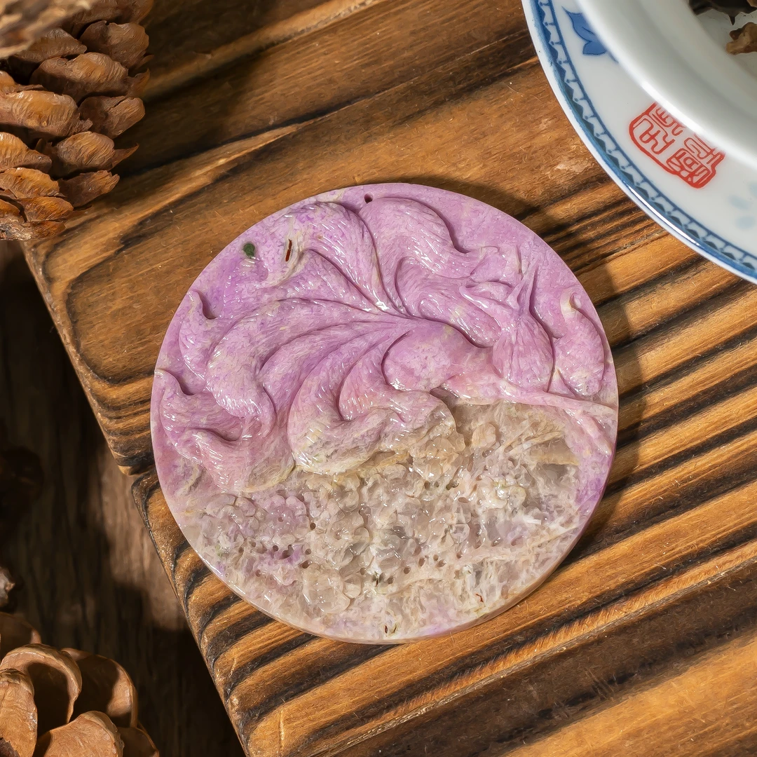 樱花粉舒俱来圆饼吊坠/多样性发/发一件/P5772