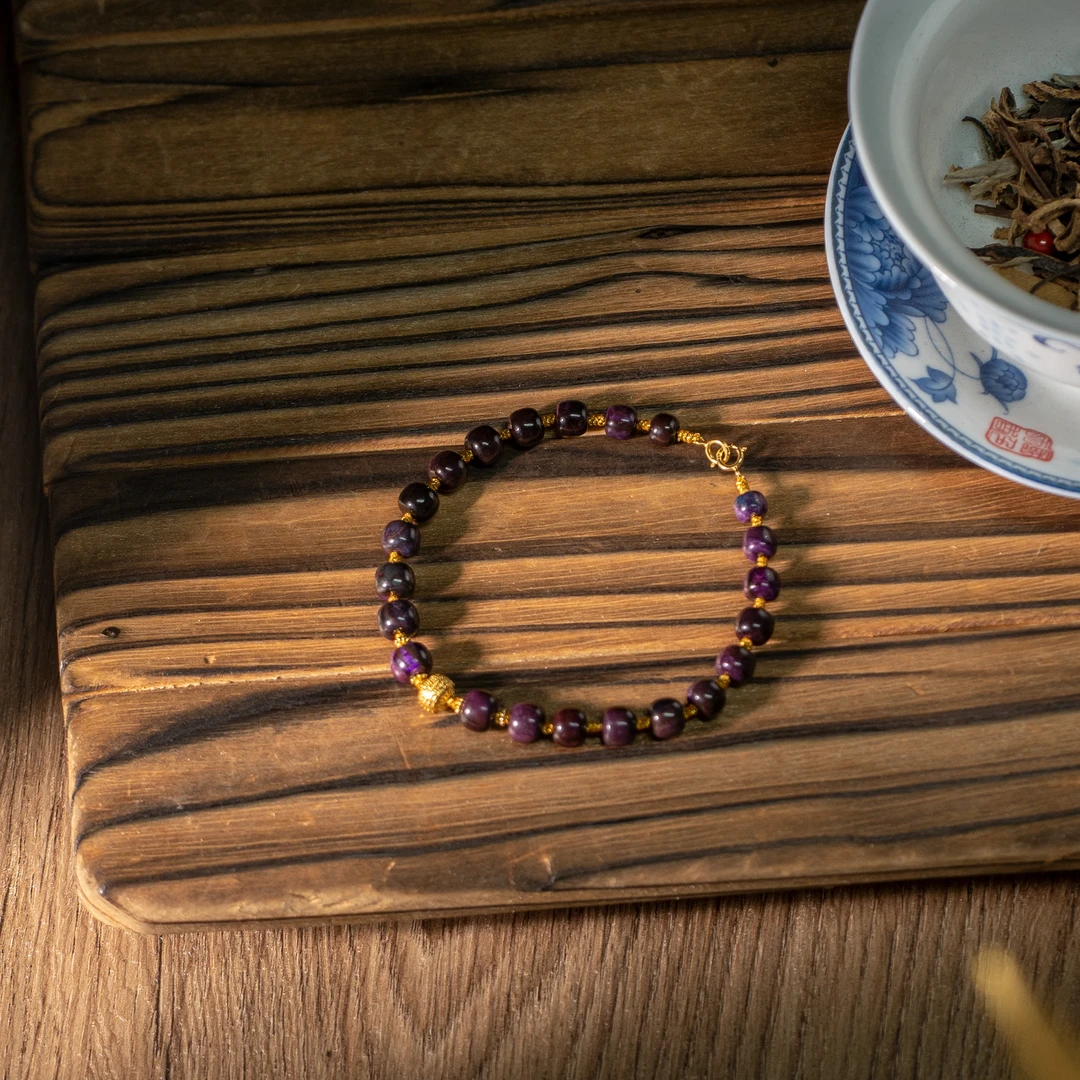 长风|18K金老油紫5-6mm+-舒俱来手串/多样性发/P4769/0