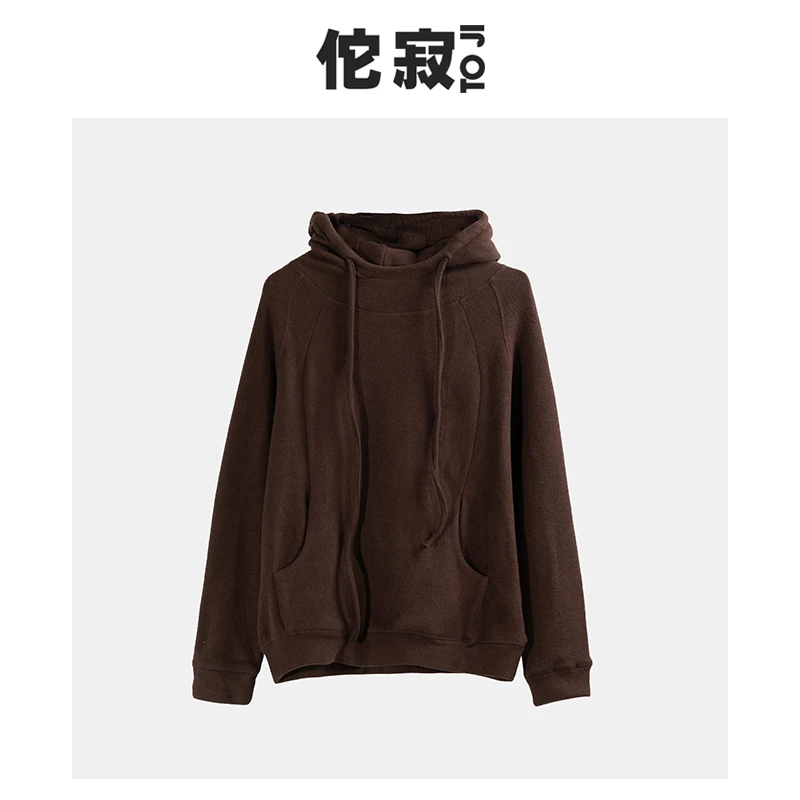 【德绒】佗寂时尚百搭减龄简约休闲保暖长袖连帽上衣纯色TLM4E745