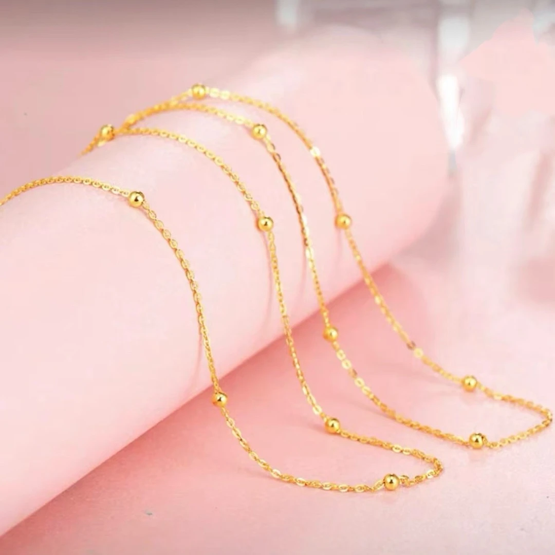 链子925银 【老鳯祥】国潮两世欢女士满天星S925银链子*榆钱