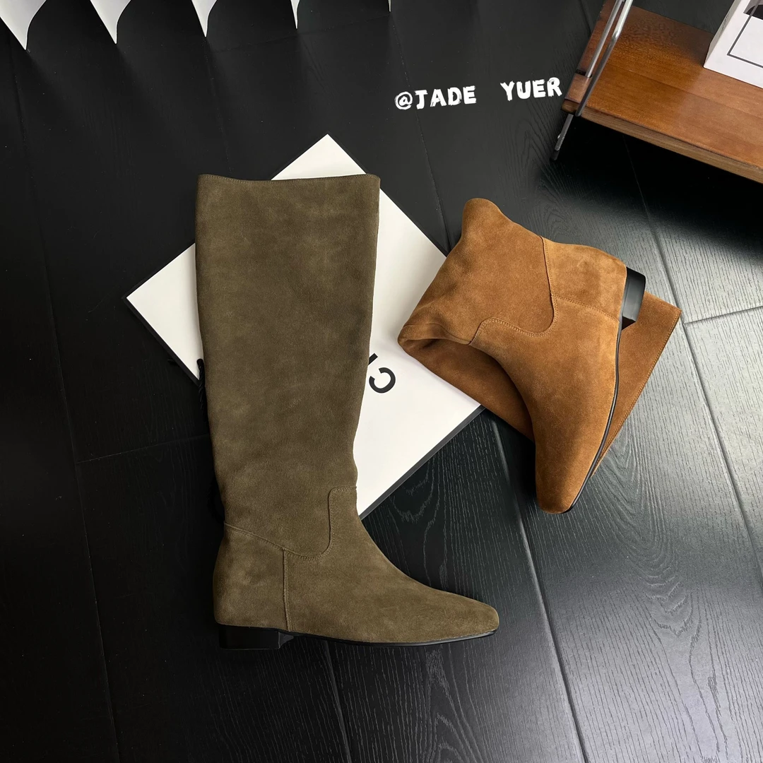 新款现货女靴不过膝长靴高筒靴直筒靴平底长筒靴908-986