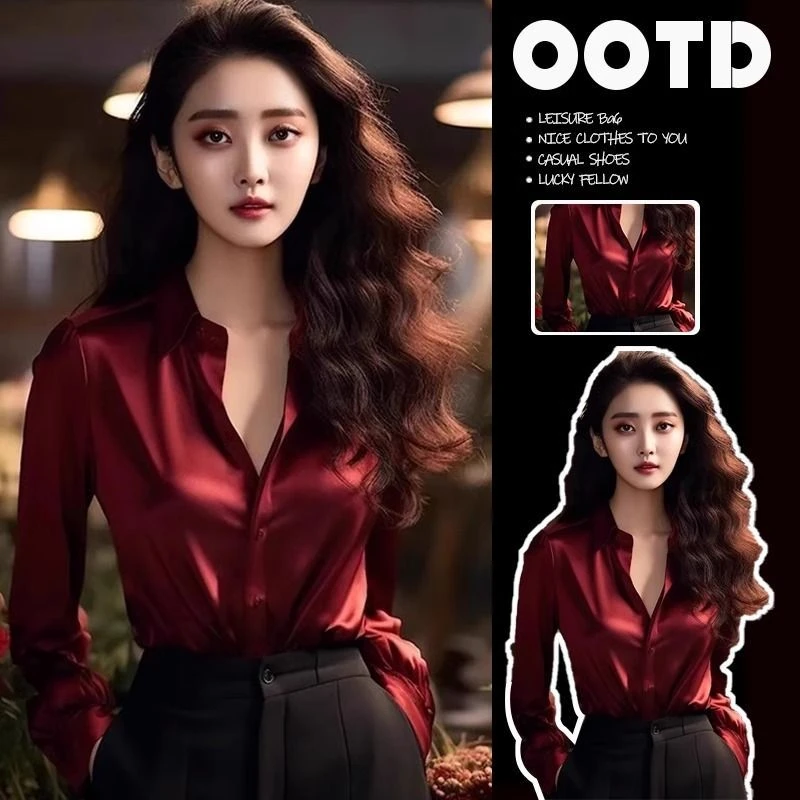 御姐轻熟风衬衫女春秋季新款高级感上衣时尚气质显瘦内搭外穿衬衣