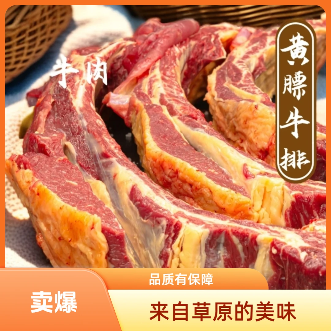 内蒙古散养草原黄膘牛牛排锡林郭勒原产地直发肉质鲜美原切牛排