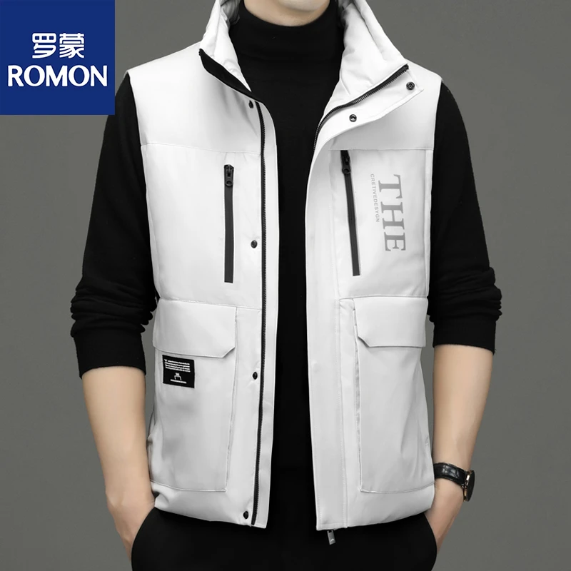 Romon/罗蒙男士新款秋冬加厚羽绒马甲时尚【8676】马夹休闲保暖外穿