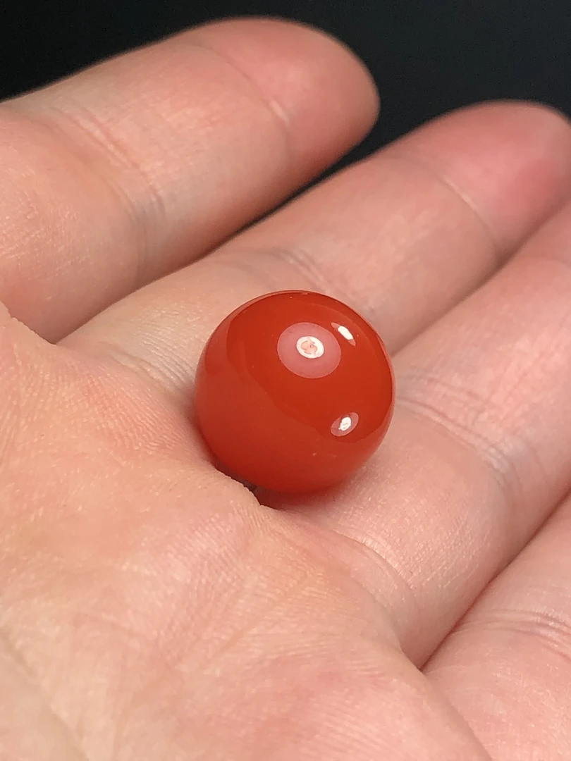 中洞子料艳水红单珠13.4mm