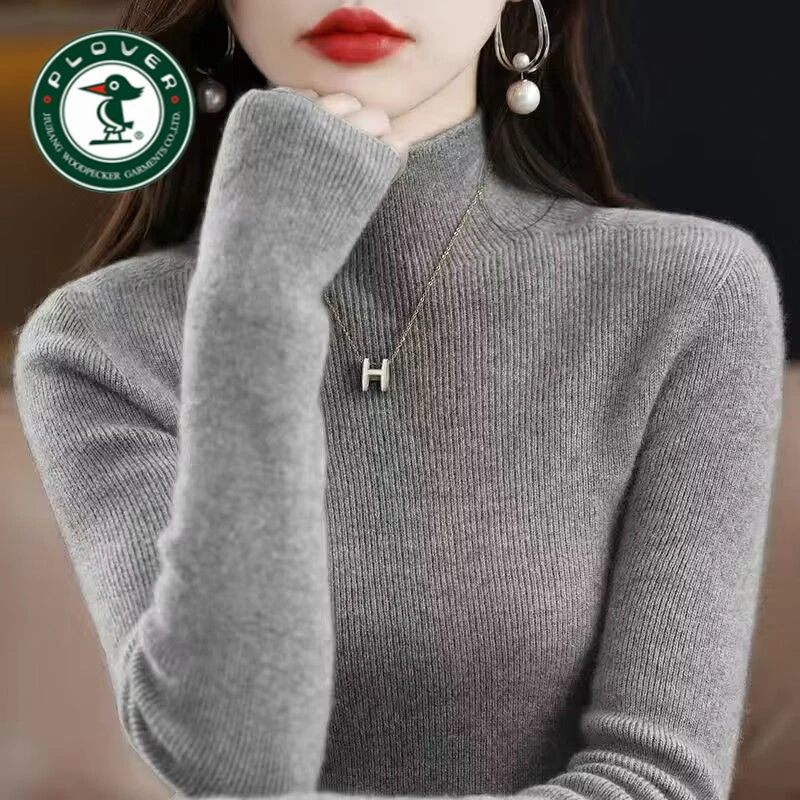 琢木鸟断码纯羊绒衫女半高领秋冬加厚毛衣女内搭修身羊毛打底衫