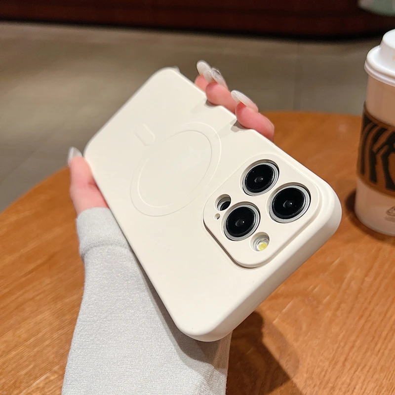 简约磁吸适用苹果15Pro手机壳14ProMax硅胶iphone13/12Pro防摔男