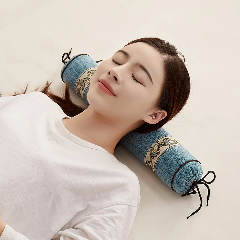 颈椎枕荞麦皮修复睡觉专用生理曲度变直矫正器助睡眠圆柱护颈枕头