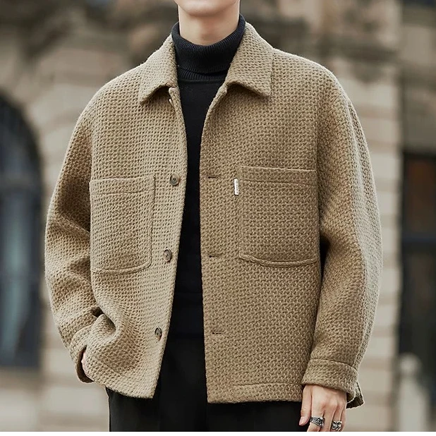 一公元 羊呢子双面呢大衣短款外套男款秋冬 58070 DM24F110