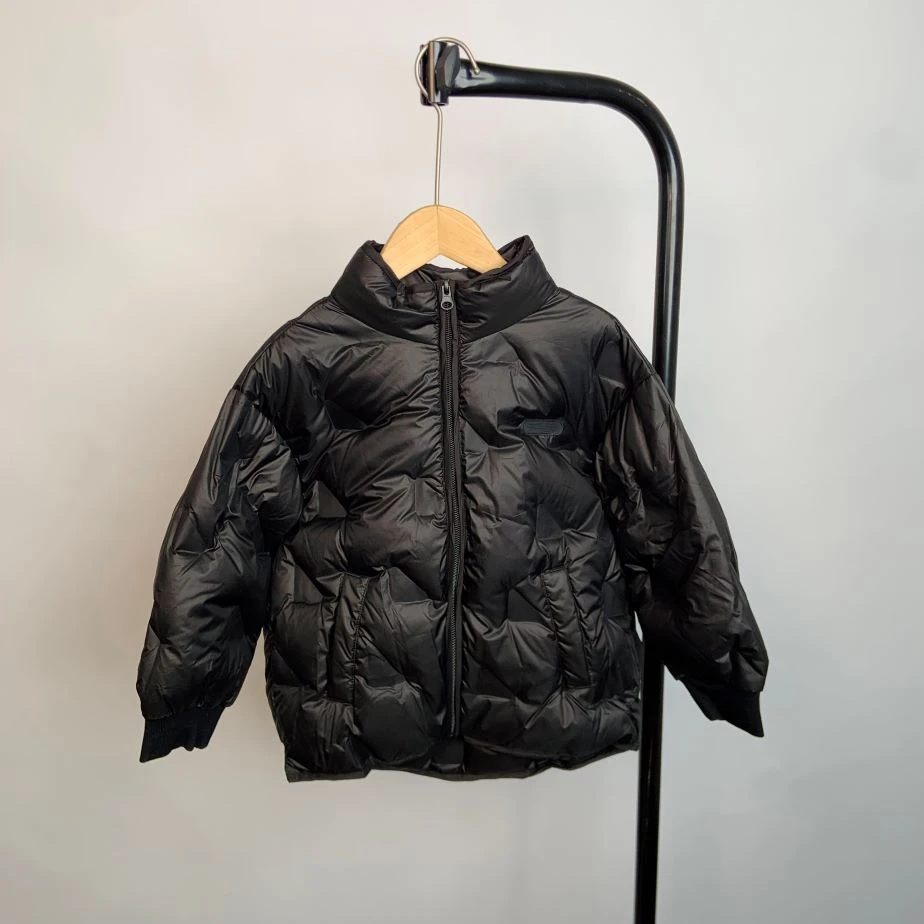 秋冬季新款保暖百搭简约版亮面羽绒服  0137