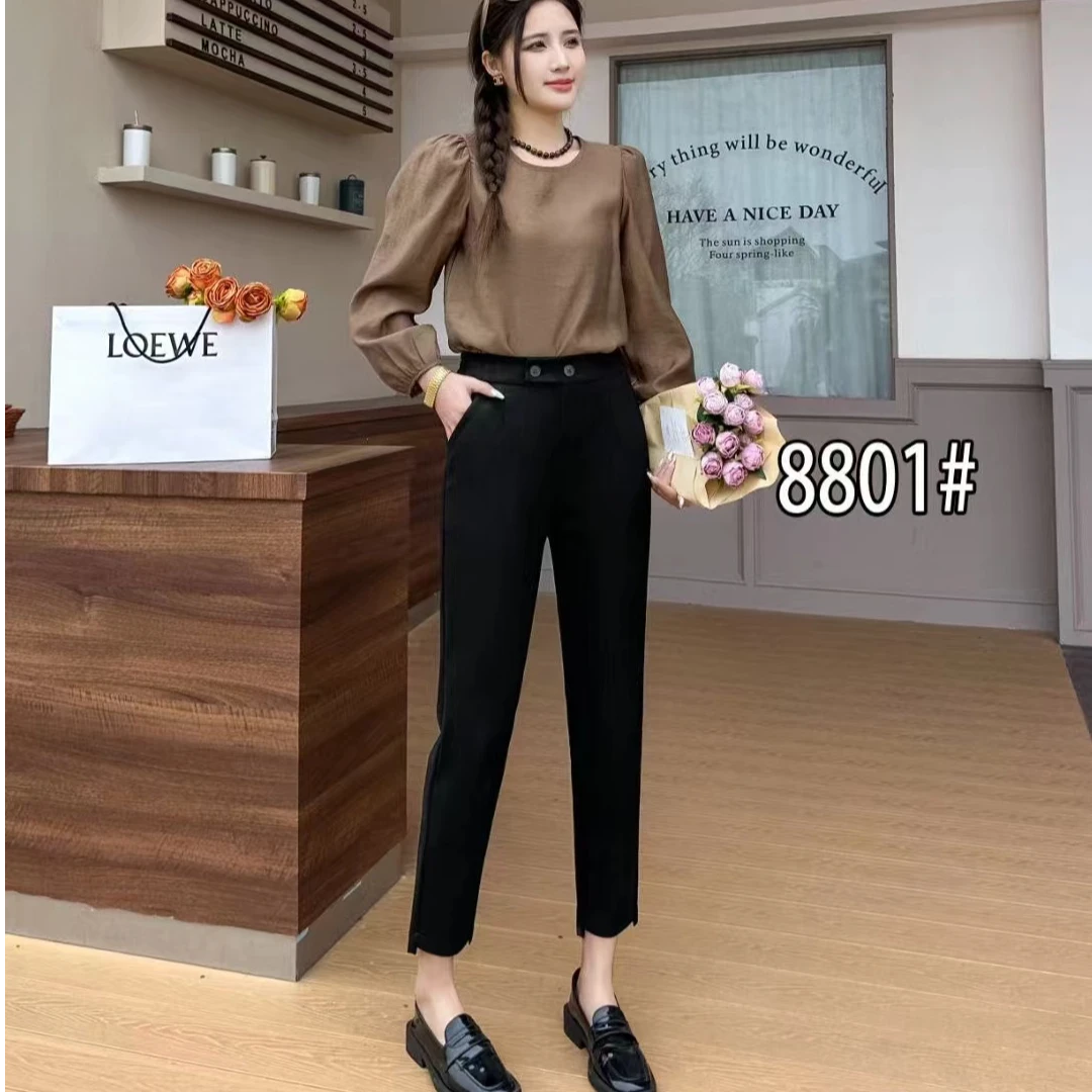 秋冬休闲小西裤修身女神弹力小西裤百搭时尚显瘦休闲气质西装裤