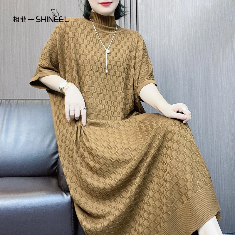 相菲一时尚中长款休闲宽松洋气显瘦桑蚕丝连衣裙女装宽松连衣裙