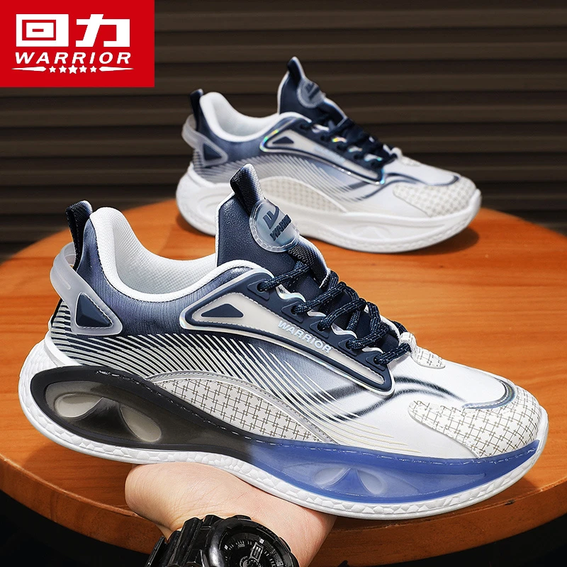 回力高档男鞋2025四季新款防水皮面跑步运动鞋厚底增高休闲老爹鞋