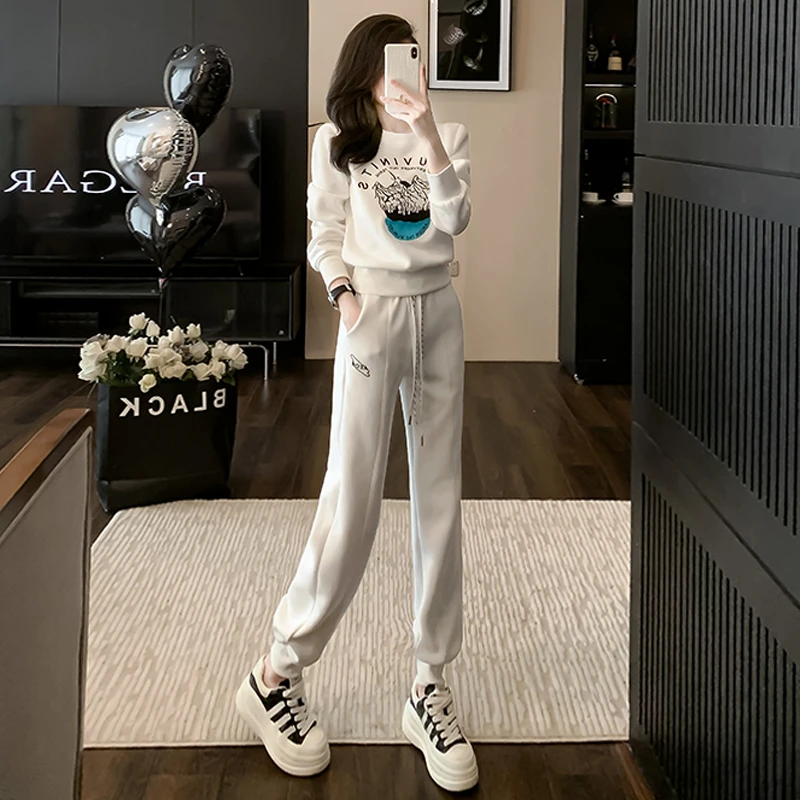 早秋炸街卫衣套装女2023新款宽松显瘦减龄洋气网红两件套小个子