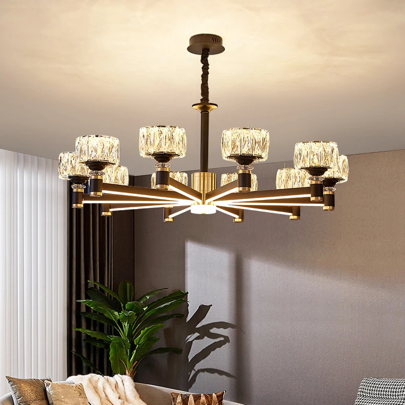 大观园客厅吊灯后现代轻奢水晶大厅主灯家用卧室餐厅大气灯具9998