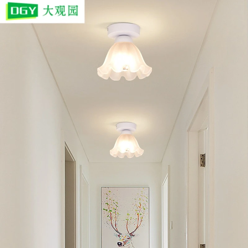 大观园新款走廊灯过道吸顶灯家用简约花朵衣帽间玄关阳台灯具I271