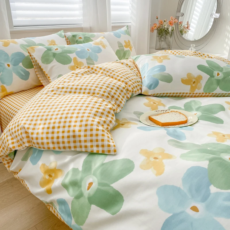 全棉印花四件套纯棉床上4件套多规格床单床笠款