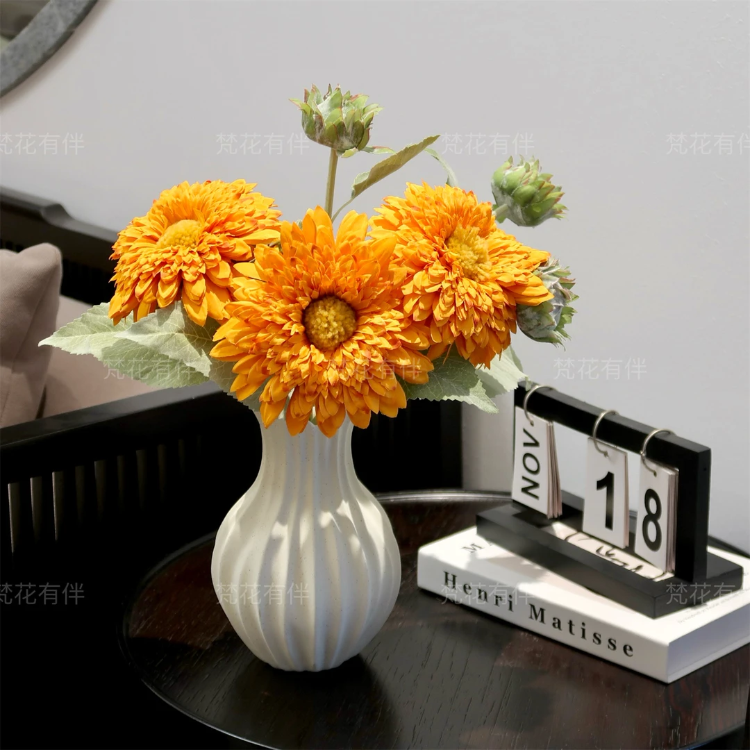 仿真花泰迪向日葵花装饰餐桌花客厅摆件假花摆件仿真花束