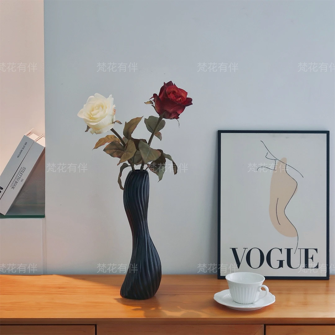 肯尼亚玫瑰仿真花假花餐边柜家居装饰客厅装饰花艺摆件