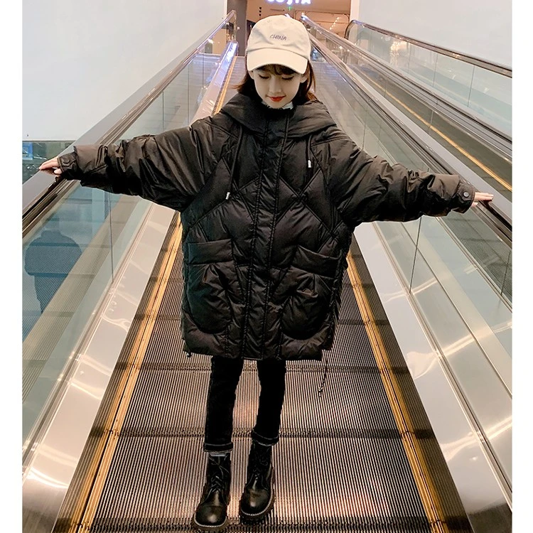 2023新款女童冬装中长款棉服洋气中大童棉衣童装冬季加厚棉袄外套