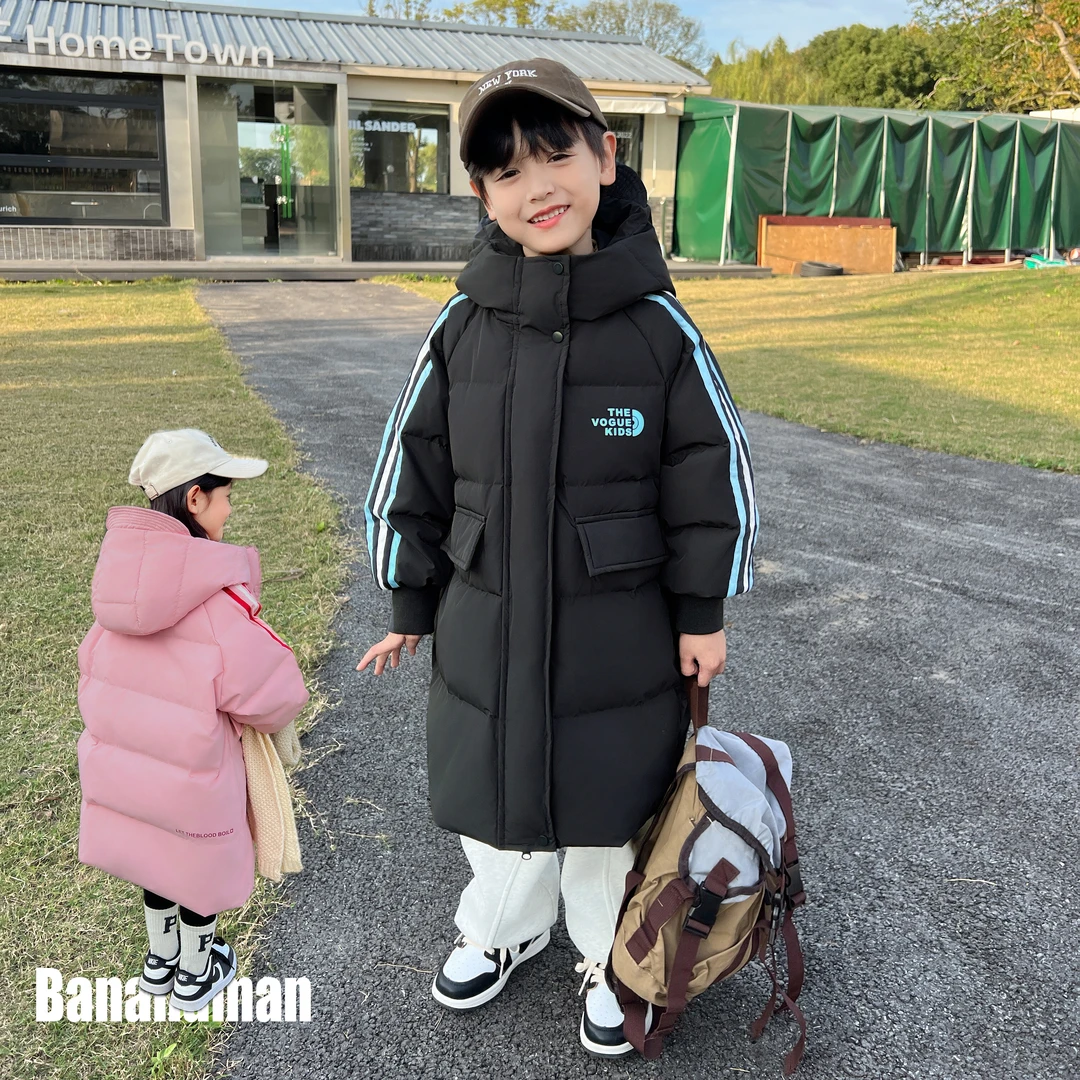 【精选】极寒三防中长款男女童加厚羽绒服保暖外套90白鸭绒MZ32