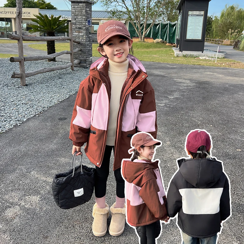 【呦奇】科技三防男女童派克羽绒服90白鸭绒MZ45