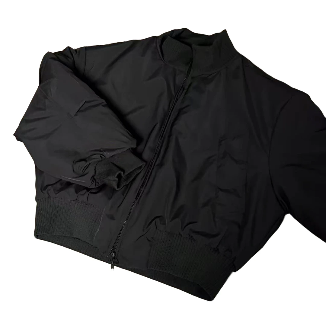 （懒猪）廓形高街螺纹拼接短款秋冬棉服厚款