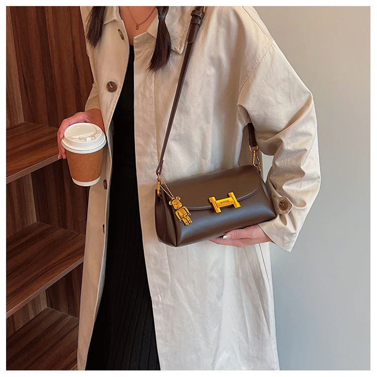 新款包包女2023PU复古简约单肩包高级感斜挎包包潮时尚 1606