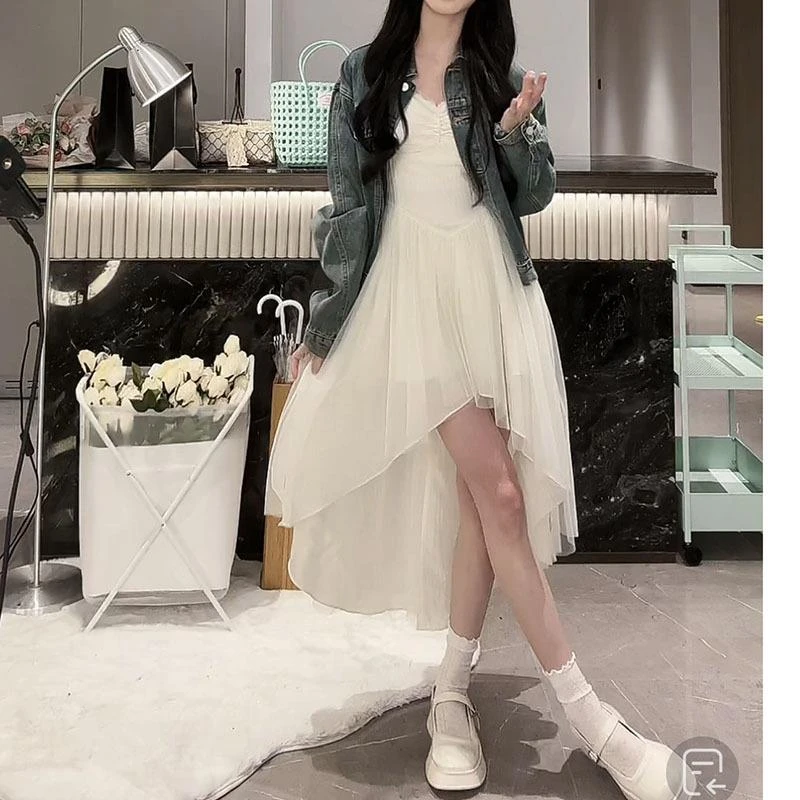 春季小个子浪漫网纱仙气飘飘的仙女裙法式甜美收腰清纯连衣裙女装