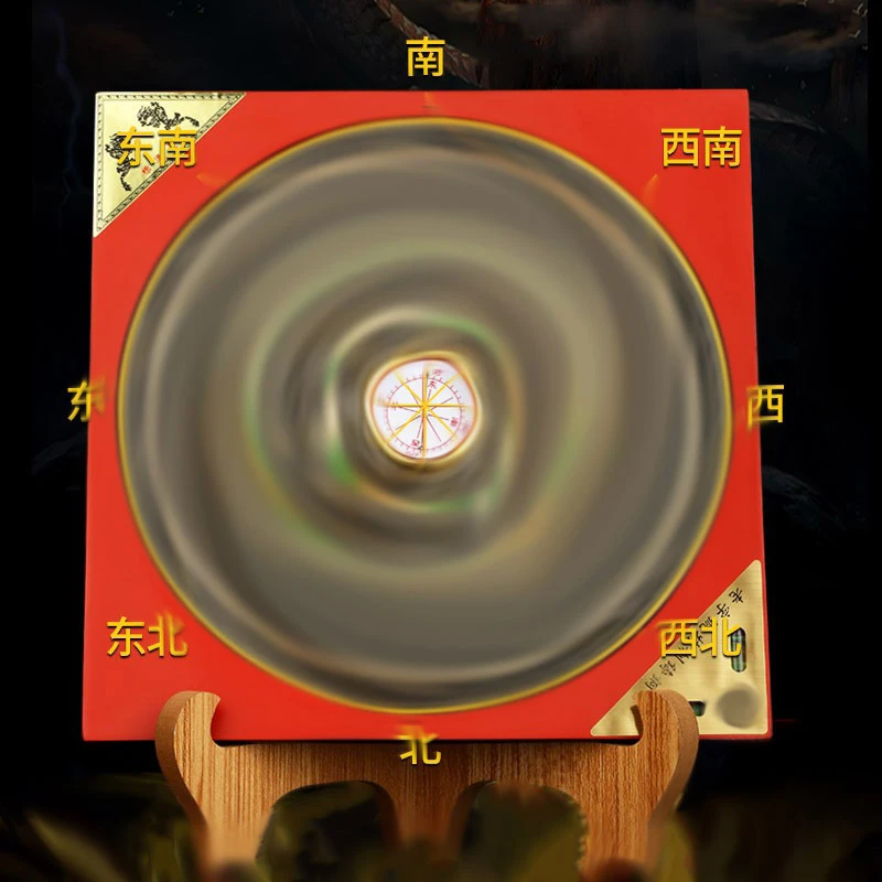 康聚如罗盘高精度专业黄铜综合高级指南针随身家居装饰手工摆件