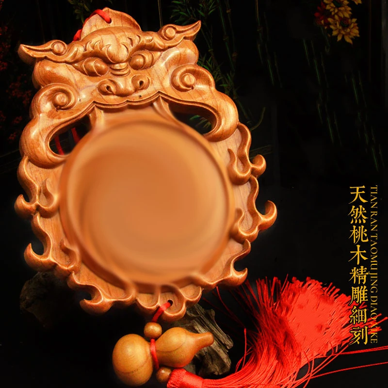 康聚如纯手工桃木兽头葫芦木雕卫生间厕所对大门对大门卧室门摆件