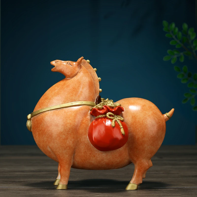 康聚如铜马上有钱家居装饰创意礼品摆件