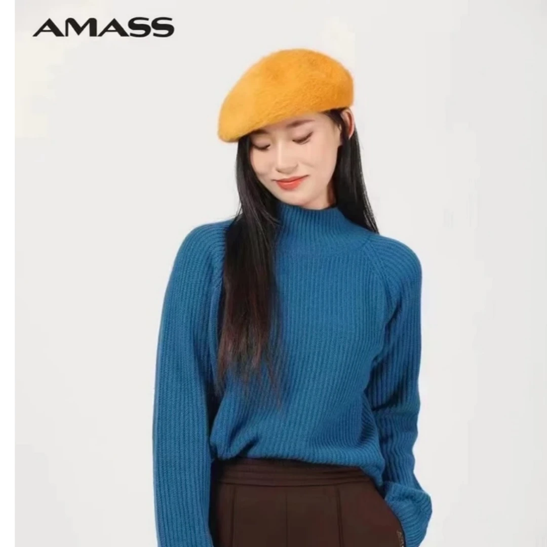AMASS/阿玛施秋冬高领厚毛衣山羊绒衫保暖厚长袖针织衫5399544