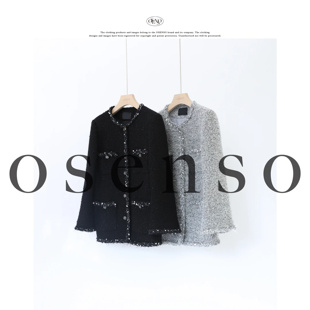 OSENSO"半岛情书"秋冬经典时尚喇叭袖小香WT240962