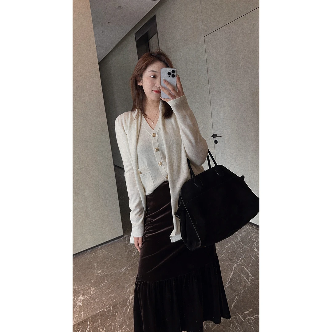 OSENSO“白塔玫瑰”早秋显瘦纯色气质小众设计感羊毛马甲MJ230740