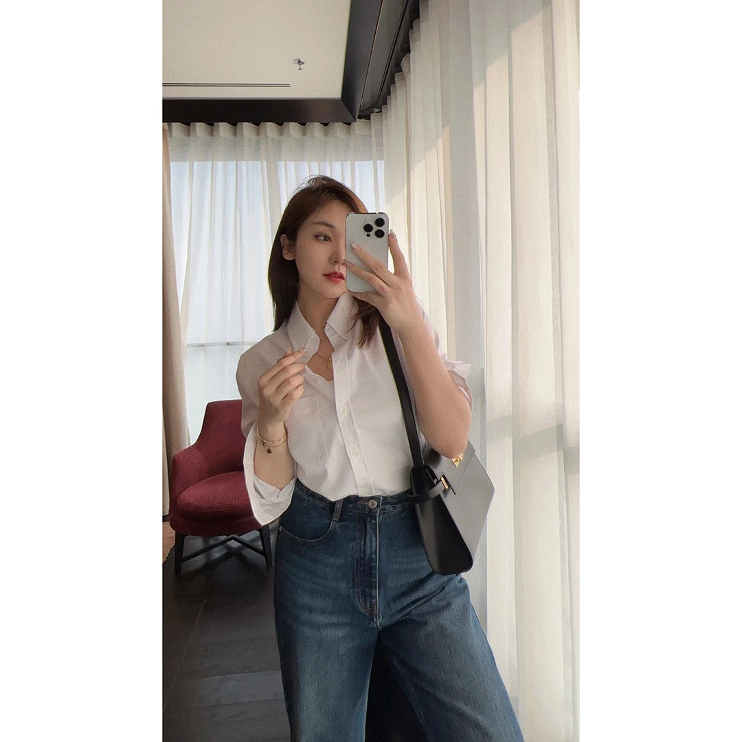 OSENSO"标准答案"早秋宽松显瘦气质时尚轻熟小众设计衬衫CS230760