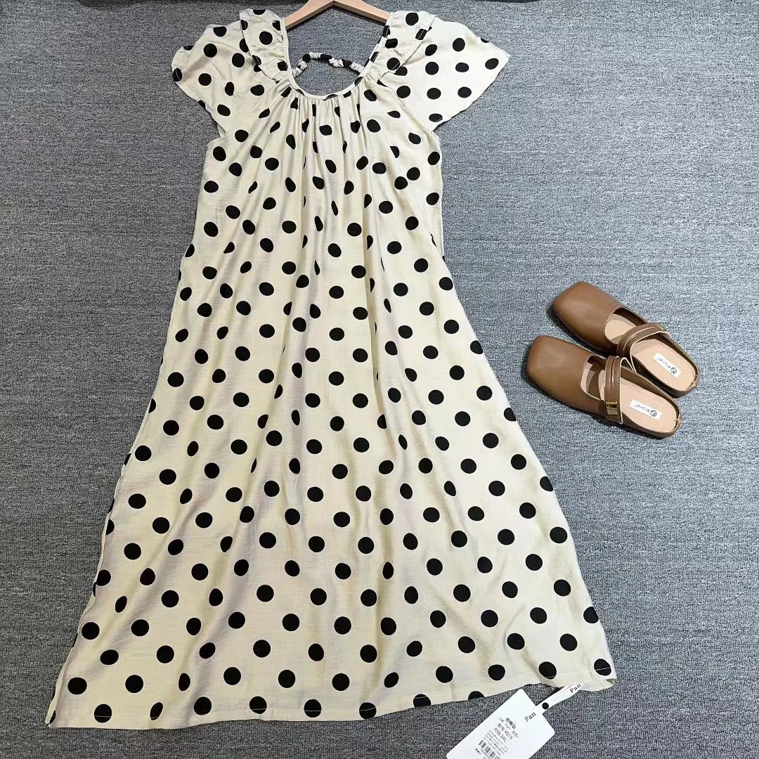 宽松连衣裙显瘦波点法式女装连衣裙气质洋气舒适时尚夏季黑白韩版