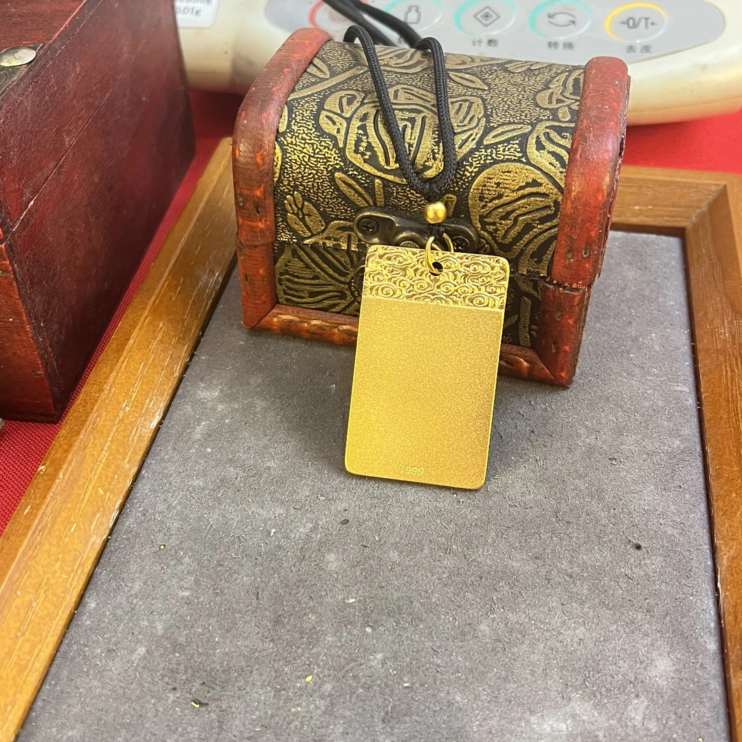 金色古玩收藏无事牌摆件手把件 可佩戴