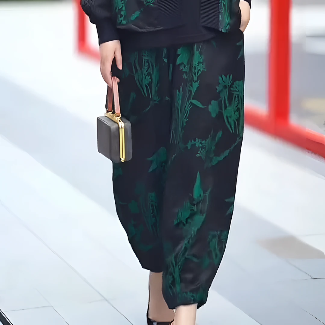 新款高端大牌提花宽松显瘦休闲裤66001